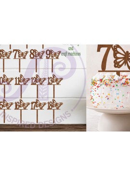 Σετ των 2 Intra απο ξύλο plywood 3mm-4mm πάχος Τούρτες με αριθμό πεταλούδων, σχέδιο 19 Δίασταση 30x20 cm INTRAFABR-120055017