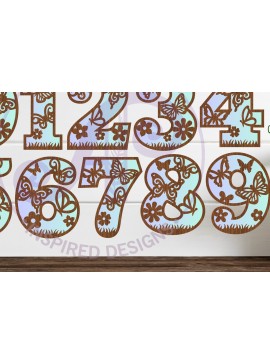 Σετ των 3 Intra απο ξύλο plywood 3mm-4mm πάχος Πεταλούδα αριθμός δύο επιπέδων τοίχου Δίασταση 5x5 cm INTRAFABR-100082877