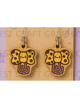 Σετ των 3 Intra απο ξύλο plywood 3mm-4mm πάχος Σκουλαρίκια με συνδετήρα πεταλούδας Δίασταση 3x3 cm INTRAFABR-125208499