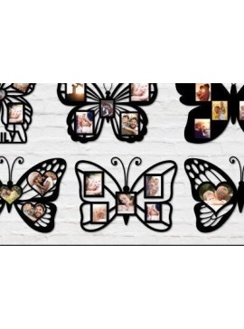 Σετ των 2 Intra απο ξύλο plywood 3mm-4mm πάχος κοπής με λέιζερ με κορνίζα φωτογραφίας πεταλούδας Δίασταση 20x30 cm INTRAFABR-32009573