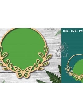 Σετ των 2 Intra απο ξύλο plywood 3mm-4mm πάχος Στρογγυλή πινακίδα πεταλούδας 1 Δίασταση 30x20 cm INTRAFABR-122555276