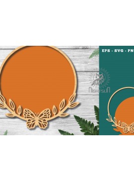 Intra απο ξύλο plywood 3mm-4mm πάχος Στρογγυλή πινακίδα πεταλούδας 2 Δίασταση 30x20 cm INTRAFABR-122555346