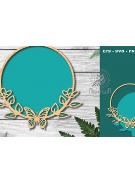 Σετ των 2 Intra απο ξύλο plywood 3mm-4mm πάχος Στρογγυλή πινακίδα πεταλούδας 3 Δίασταση 30x20 cm INTRAFABR-122555420