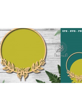 Σετ των 2 Intra απο ξύλο plywood 3mm-4mm πάχος Στρογγυλή πινακίδα πεταλούδας 5 Δίασταση 30x20 cm INTRAFABR-122555624