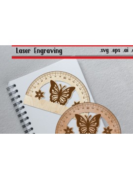 Σετ των 2 Intra απο ξύλο plywood 3mm-4mm πάχος Butterfly Ruler Arch - Ruler Protactor Δίασταση 15x15 cm INTRAFABR-117331013