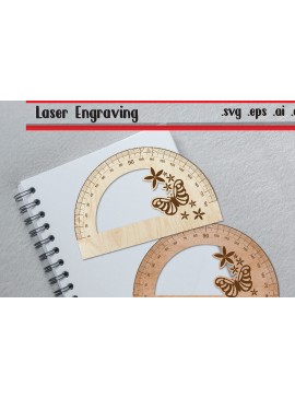Σετ των 2 Intra απο ξύλο plywood 3mm-4mm πάχος Butterfly Ruler Arch - Ruler Protactor Δίασταση 15x15 cm INTRAFABR-117850828