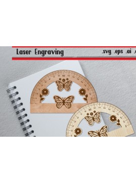 Σετ των 2 Intra απο ξύλο plywood 3mm-4mm πάχος Butterfly Ruler Arch - Ruler Protactor Δίασταση 15x15 cm INTRAFABR-118657444