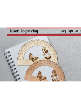 Σετ των 2 Intra απο ξύλο plywood 3mm-4mm πάχος Butterfly Ruler Arch - Ruler Protactor Δίασταση 15x15 cm INTRAFABR-119709750