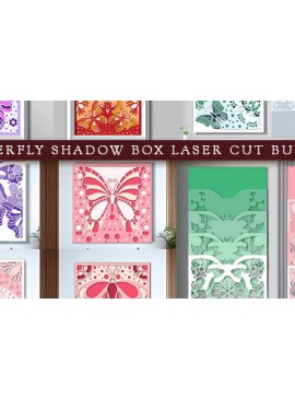 Σετ των 2 Intra απο ξύλο plywood 3mm-4mm πάχος κουτιού σκιάς πεταλούδας, Δίασταση 25x25 cm INTRAFABR-84359311