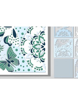 Σετ των 2 Intra απο ξύλο plywood 3mm-4mm πάχος Κουτί σκιάς πεταλούδας Διακόσμηση τοίχου με Δίασταση 25x25 cm INTRAFABR-71380206