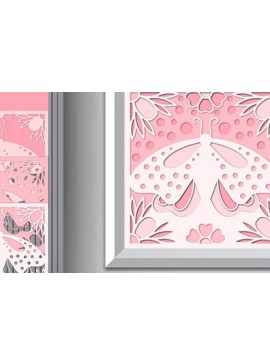 Σετ των 2 Intra απο ξύλο plywood 3mm-4mm πάχος Κουτί σκιάς πεταλούδας Διακόσμηση τοίχου με Δίασταση 25x25 cm INTRAFABR-71380216