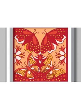 Σετ των 2 Intra απο ξύλο plywood 3mm-4mm πάχος Κουτί σκιάς πεταλούδας Διακόσμηση τοίχου με Δίασταση 25x25 cm INTRAFABR-71380231