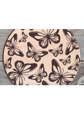 Σετ των 2 Intra απο ξύλο plywood 3mm-4mm πάχος Σημάδι πεταλούδας Δίασταση 25x25 cm INTRAFABR-31854661