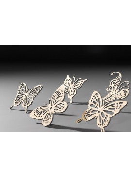 Σετ των 2 Intra απο ξύλο plywood 3mm-4mm πάχος κοπής με λέιζερ Butterfly Δίασταση 30x20 cm INTRAFABR-113818149