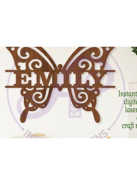 Σετ των 3 Intra απο ξύλο plywood 3mm-4mm πάχος Butterfly Swirls Design 1 Όνομα Δίασταση 6x6 cm INTRAFABR-114772482