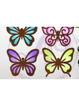 Intra απο ξύλο plywood 3mm-4mm πάχος Butterfly Two Layer Cut Outs  Δίασταση 30x20 cm INTRAFABR-123525385