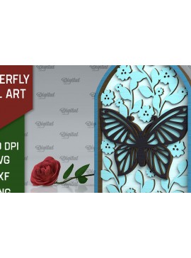 Σετ των 2 Intra απο ξύλο plywood 3mm-4mm πάχος Σχέδιο κοπής με λέιζερ τέχνης τοίχου πεταλούδας Δίασταση 40x40 cm INTRAFABR-102117955