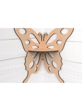 Σετ των 3 Intra απο ξύλο plywood 3mm-4mm πάχος Γωνιακό ράφι τοίχου πεταλούδα Δίασταση 8x8 cm INTRAFABR-118731688