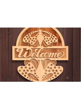 Σετ των 3 Intra απο ξύλο plywood 3mm-4mm πάχος Butterfly Welcome Sign . Δίασταση 3x3 cm INTRAFABR-76213614