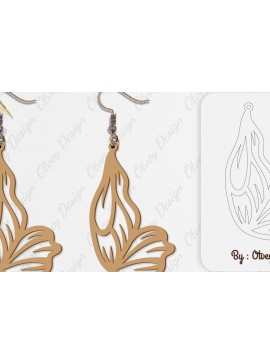 Σετ των 3 Intra απο ξύλο plywood 3mm-4mm πάχος Σκουλαρίκι με φτερό πεταλούδας Δίασταση 3x3 cm INTRAFABR-101162047