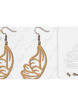 Σετ των 3 Intra απο ξύλο plywood 3mm-4mm πάχος Σκουλαρίκι με φτερό πεταλούδας Δίασταση 3x3 cm INTRAFABR-101162133