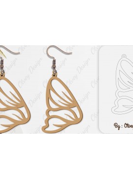 Σετ των 3 Intra απο ξύλο plywood 3mm-4mm πάχος Σκουλαρίκι με φτερό πεταλούδας Δίασταση 3x3 cm INTRAFABR-101162620