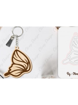 Σετ των 3 Intra απο ξύλο plywood 3mm-4mm πάχος Μπρελόκ με φτερό πεταλούδας με λέιζερ Δίασταση 6x6 cm INTRAFABR-101180297