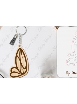 Σετ των 3 Intra απο ξύλο plywood 3mm-4mm πάχος Μπρελόκ με φτερό πεταλούδας με λέιζερ Δίασταση 6x6 cm INTRAFABR-101180360