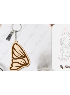 Σετ των 3 Intra απο ξύλο plywood 3mm-4mm πάχος Μπρελόκ με φτερό πεταλούδας με λέιζερ Δίασταση 6x6 cm INTRAFABR-101180170