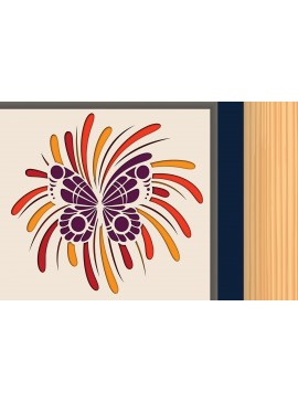 Σετ των 2 Intra απο ξύλο plywood 3mm-4mm πάχος Πεταλούδα με Firework Shadow Box Δίασταση 25x25 cm INTRAFABR-34889548