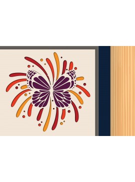 Σετ των 3 Intra απο ξύλο plywood 3mm-4mm πάχος Πεταλούδα με Firework Shadow Box Δίασταση 25x25 cm INTRAFABR-34889716