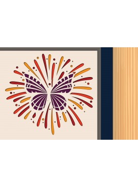 Σετ των 2 Intra απο ξύλο plywood 3mm-4mm πάχος Πεταλούδα με Firework Shadow Box Δίασταση 25x25 cm INTRAFABR-34889434