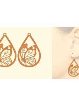 Σετ των 3 Intra απο ξύλο plywood 3mm-4mm πάχος Ξύλινα Σκουλαρίκια Butterfly Cut  Δίασταση 3x3 cm INTRAFABR-63937716