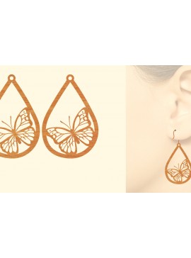 Σετ των 3 Intra απο ξύλο plywood 3mm-4mm πάχος Ξύλινα Σκουλαρίκια Butterfly Cut  Δίασταση 3x3 cm INTRAFABR-63937821