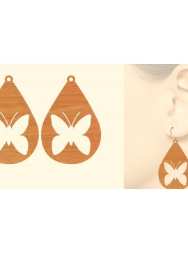 Σετ των 3 Intra απο ξύλο plywood 3mm-4mm πάχος Ξύλινα Σκουλαρίκια Butterfly Cut  Δίασταση 3x3 cm INTRAFABR-63722051