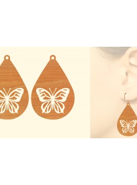 Σετ των 3 Intra απο ξύλο plywood 3mm-4mm πάχος Ξύλινα Σκουλαρίκια Butterfly Cut  Δίασταση 3x3 cm INTRAFABR-63681512