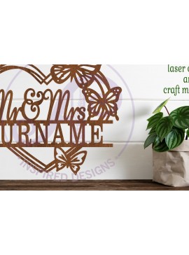 Σετ των 3 Intra απο ξύλο plywood 3mm-4mm πάχος Πεταλούδα στεφάνι κυρίου και κυρίας καρδιά Δίασταση 6x6 cm INTRAFABR-102807164