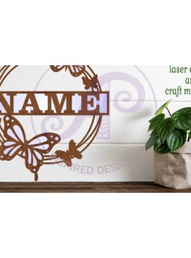 Σετ των 3 Intra απο ξύλο plywood 3mm-4mm πάχος Πινακίδα ονόματος πεταλούδας στεφάνι Δίασταση 6x6 cm INTRAFABR-92001205