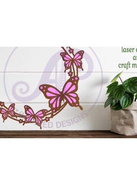 Σετ των 3 Intra απο ξύλο plywood 3mm-4mm πάχος Επιγραφή τοίχου στεφάνι πεταλούδας, Δίασταση 10x10 cm INTRAFABR-93351673