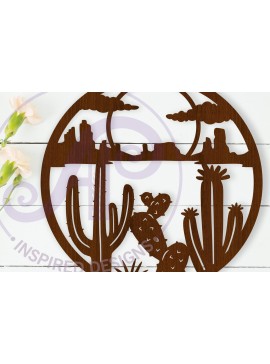 Σετ των 3 Intra απο ξύλο plywood 3mm-4mm πάχος Επιγραφή τοίχου Cactus Desert, Δίασταση 10x10 cm INTRAFABR-110351099