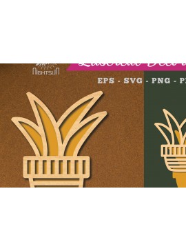 Σετ των 2 Intra απο ξύλο plywood 3mm-4mm πάχος Διακόσμηση Cactus 5 Δίασταση 15x15 cm INTRAFABR-113391296