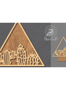 Σετ των 2 Intra απο ξύλο plywood 3mm-4mm πάχος Σήμα κοπής με λέιζερ κάκτου 4 Δίασταση 15x15 cm INTRAFABR-120324650