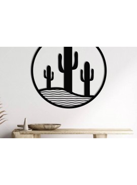 Σετ των 2 Intra απο ξύλο plywood 3mm-4mm πάχος Cactus Metal Wall Art, κοπής με λέιζερ Δίασταση 40x40 cm INTRAFABR-119299008