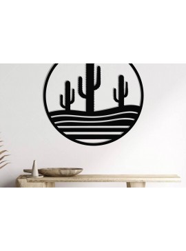 Σετ των 2 Intra απο ξύλο plywood 3mm-4mm πάχος Cactus Metal Wall Art, κοπής με λέιζερ Δίασταση 40x40 cm INTRAFABR-119299073