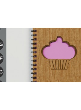 Σετ των 2 Intra απο ξύλο plywood 3mm-4mm πάχος Περιοδικά εξωφύλλου σημειωματάριου Cake Pink Δίασταση 30x20 cm INTRAFABR-97298590