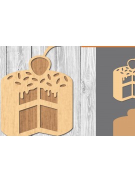 Σετ των 2 Intra απο ξύλο plywood 3mm-4mm πάχος Φέτες τούρτας Διακόσμηση κοπής με λέιζερ Δίασταση 15x15 cm INTRAFABR-109510574