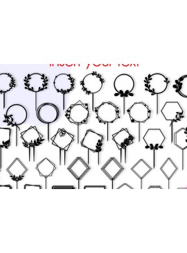 Σετ των 2 Intra απο ξύλο plywood 3mm-4mm πάχος Cake Topper Frame , Wreath Δίασταση 20x30 cm INTRAFABR-30650149