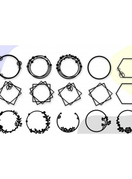 Σετ των 2 Intra απο ξύλο plywood 3mm-4mm πάχος Cake Topper Frame , Frames Δίασταση 20x30 cm INTRAFABR-38653908