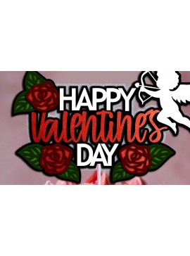 Σετ των 3 Intra απο ξύλο plywood 3mm-4mm πάχος Cake Topper Happy Ημέρα του Αγίου Βαλεντίνου Δίασταση 4x4 cm INTRAFABR-114528454