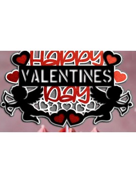 Σετ των 3 Intra απο ξύλο plywood 3mm-4mm πάχος Cake Topper Happy Valentine's Day Δίασταση 4x4 cm INTRAFABR-114528853